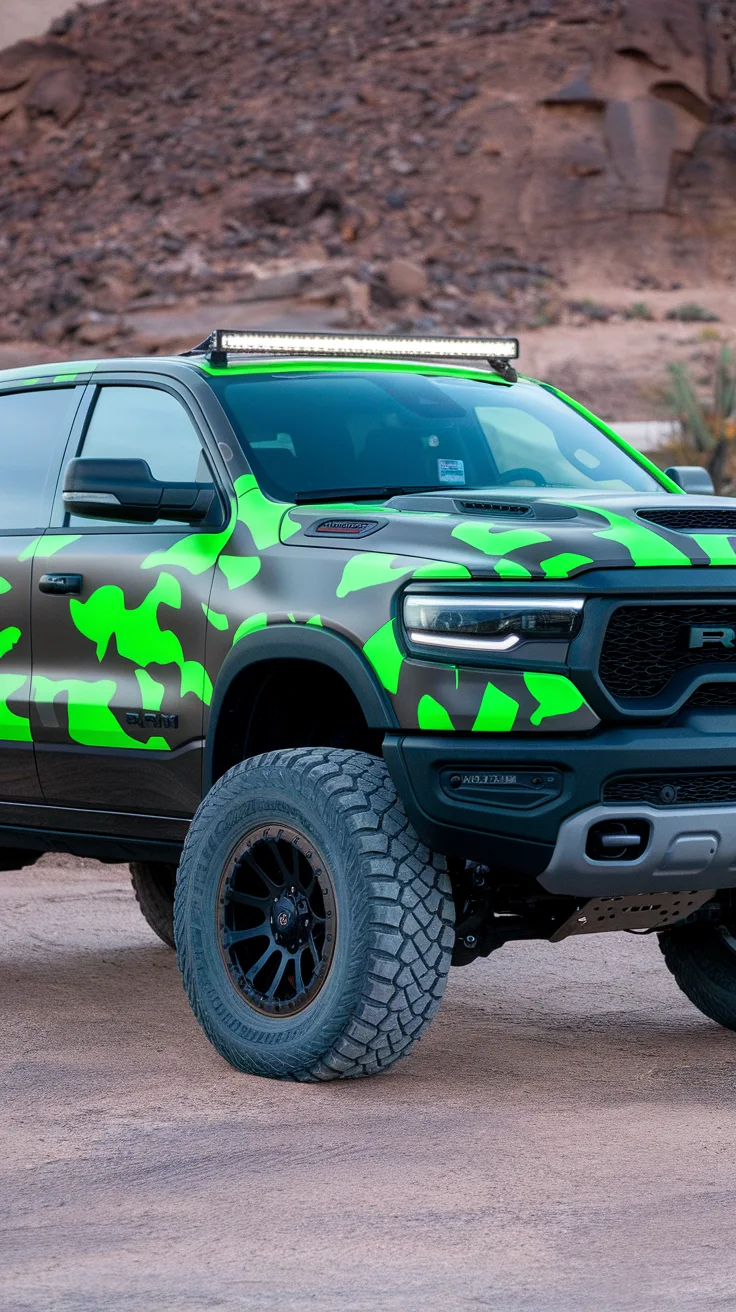 Neon Green Camo RAM with Custom Graphics